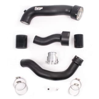 <p>Designed as a direct replacement for the OEM plastic boost pipes used on the Mini F56 JCW models. Manufactured in Aluminium tube with CNC machined couplers. Smoothed formed mandrel bent aluminium single piece pipe work with hand TIG welded coupler providing an unrestricted internal flow. High quality silicone hoses. To ensure an OEM quality fit&Acirc;&nbsp;both hard pipes have been carefully contoured to fit in the restricted space between the engine and chassis. No further modifications are necessary to the bodywork or pipework.</p>