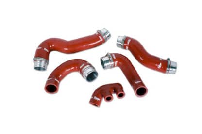 <p>A set of five reinforced silicone turbo hoses for the Porsche 996 which include our CNC machined "push fit" couplings to ensure ease of installation and longevity. These hoses will withstand greater temperatures and pressures than the OEM hoses and look absolutely fantastic.</p>