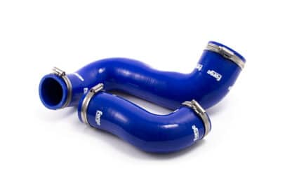 A set of Silicone Turbo Hoses for the Mini/Clubman/Countryman Cooper S 2007 onwards (N18 engine). The standard hoses can be restrictive and more so with earlier models that contained a noise generator. Installed on the cold side
