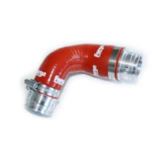 <p>This replacement hose and alloy couplers is an essential upgrade for all owners with tuned cars running higher boost pressures. The hose is made from Fluoro silicone ( available in ocre colour only) with Nomex re-inforced lamination. This combination can withstand the high temperatures associated with being fitted so close to the turbocharger and withstand the oil that may accumulate within the hose