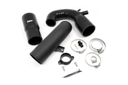especially at the critical area where the inlet tract meets the turbo increasing the size from 48mm to 63mm diameter. We have also eliminated the ribbed areas and noise chambers with the goal to create the smoothest possible air flow to the turbo.</p>