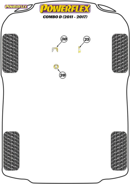 Powerflex Upper Engine Mount Insert (Diesel) - MiTo (2008-2018) - PFF1-1125R