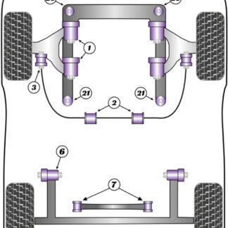 Powerflex Track Front Outer Roll Bar Mount Lower 16mm - Coupe Quattro (85-91) Quattro (80-91) QS (84-85) - PFF3-105BLK
