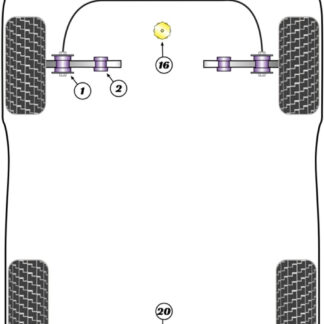 Powerflex Front Outer Control Arm To Anti Roll Bar Bushes - V8 Type 44 & C4 (1988-1994) - PFF3-401