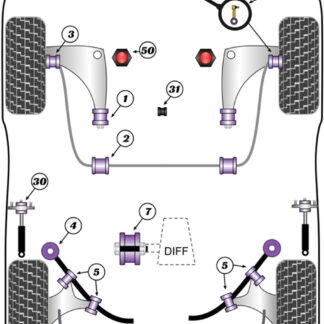 Powerflex Heritage Front Anti Roll Bar Mounting 25mm - Z3 (1994 - 2002) - PFF5-310-25H