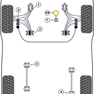Powerflex Engine Mount to Stabiliser Small Bushes (Twin Spark) - 164 V6 & Twin Spark (1987 -1998) - PFF1-607