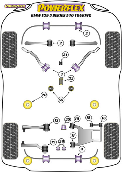 Powerflex Transmission Mounting Bushes (Track) - E82 1 Series M Coupe (2010-2012) - PFF5-4655P