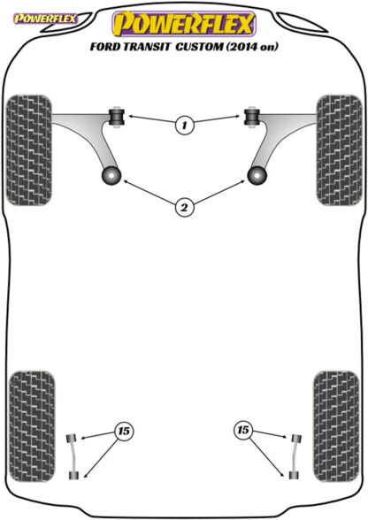 Powerflex Rear Drop Link Bush - Transit / Tourneo Custom (2013 on) - PFR19-9015