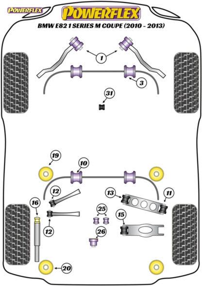 Powerflex Track Rear Diff Front Mounting Bushes - E90