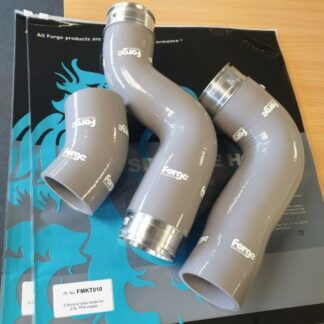 <p>This kit comprises of three silicone hoses complete with CNC alloy couplers and the highest quality stainless clamps. These hoses will withstand greater temperatures and pressures compared with the OEM hoses and they look fantastic. The hoses replace the two intercooler hoses and also the throttle body hose.</p>