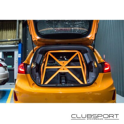 please contact us for a shipping quote before ordering.Clubsport by AutoSpecialists have designed and released a bol- in rear cage for the Ford Fiesta Mk8 three-door – NO drilling or cutting required.The cage mounts using the original seat belt mounting points on the lower sill at the front and the rear seat belt buckle points at the rear.Constructed from FIA spec E355+N cold drawn seamless steel