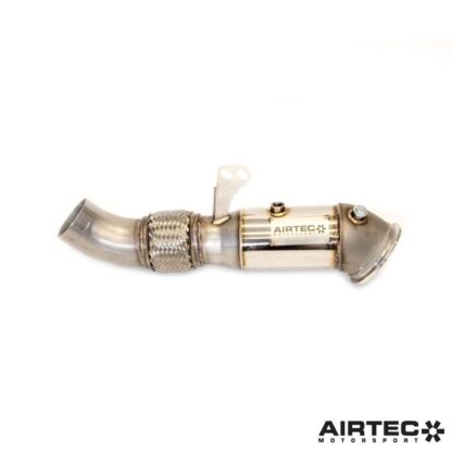 By removing the original restrictive catalytic converter located within the factory OEM downpipe