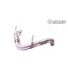 By removing the original restrictive catalytic converter located within the factory OEM downpipe