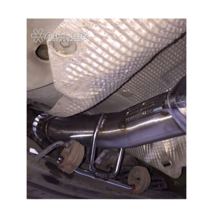 made to a high quality standard and all tubing is finished in brushed stainless steel.Expect more popping&nbsp;& deeper aggressive&nbsp;exhaust sound with a de-cat fitted and gain 10bhp&nbsp;+ (depends on spec of your car).Manufactured from T304 grade stainless steel tube and formed using the finest mandrel bending machines.Must be fitted with an aftermarket exhaust systemWe&nbsp;recommend&nbsp;this to be used with Stage 2 (ECU Software)&nbsp;but can be used with a standard carPlease note: This part is sold for motorsport and off road use only and will NOT be able to pass a UK MOT emissions test or police road side checks.AIRTEC&nbsp;part no: ATEXHFO2