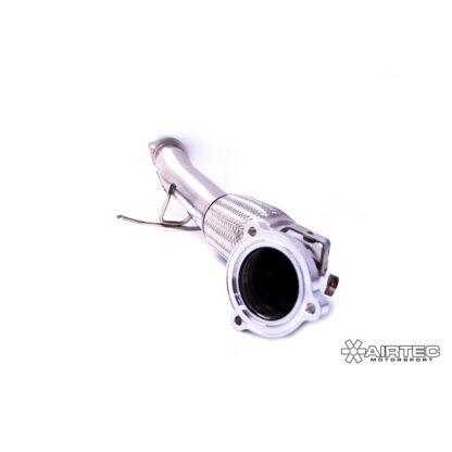 The AIRTEC Motorsport 3.5" downpipe reduces down to a 3" flange to fit the stock cat / aftermarket de-cat or sports cat.Can be easily cut and modified to fit a larger flange.Made to a high quality standard and all tubing is finished in brushed stainless steel.Designed and finished in the UK*This is a universal fitting product proven to give significant power gains as well as increased pops and bangs due to an improved flow of exhaust gases.*We recommend this to be used with Stage 2 (ECU Software) but can be used with a standard car.Supplied with all relevant gaskets and fixings.Comes with downpipe locking bolts.Manufactured from T304 grade stainless steel tube.Formed using the finest mandrel bending machines.Please note: De-cats are sold for motorsport and off road use only and will not pass a UK MOT test or police road side checks.AIRTEC part number: ATEXHFO9