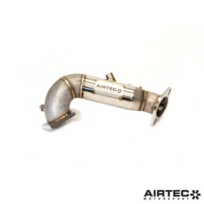 By removing the original restrictive catalytic converter located within the factory OEM downpipe