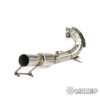 By removing the original restrictive catalytic converter located within the factory OEM downpipe