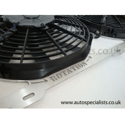 AIRTEC Motorsport is proud to launch our intercooler upgrade suitable for track or fast road use.Our slim line fan package includes twin 11" sucker fans that come complete with an engraved  alloy mounting frame.It's the ideal upgrade to replace the original fans with lighter
