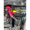 secure to bottom of heat-shield and secures to lower boost hose
