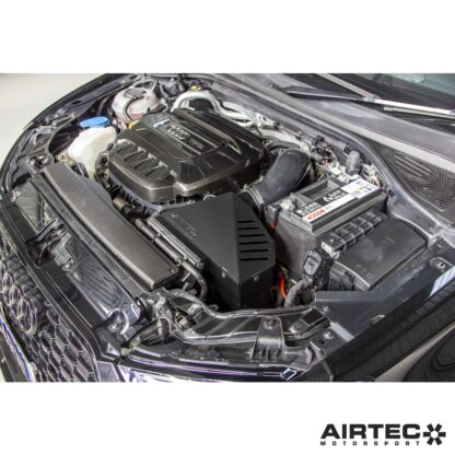 the two-piece laser cut heat shield protects the air filter and provides a shroud to ensure it channels only fresh air from the front intake.nThe result is increased power