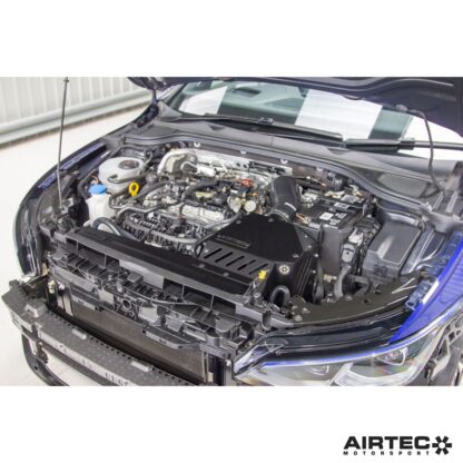 which utilises both of the front grille air intakes. The air box’s slotted lid helps to provide a heightened induction noise and the comprehensive fitting kit also includes a replacement Pro Hoses silicone coolant pipe that redirects underneath the air box to allow more space.The kit fits neatly in place of the original to improve the look of the engine bay and comes with all fixtures