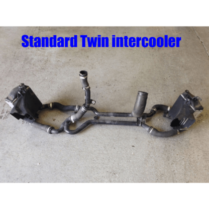 with an AIRTEC design high flow 60mm core intercooler and a shorter alloy boost pipe kit. We keep fast turbo spool up by using 50mm pipework from turbo to intercooler and 60mm out of the intercooler to help match the throttle body