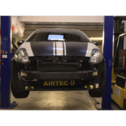with an AIRTEC design high flow 60mm core intercooler and a shorter alloy boost pipe kit. We keep fast turbo spool up by using 50mm pipework from turbo to intercooler and 60mm out of the intercooler to help match the throttle body