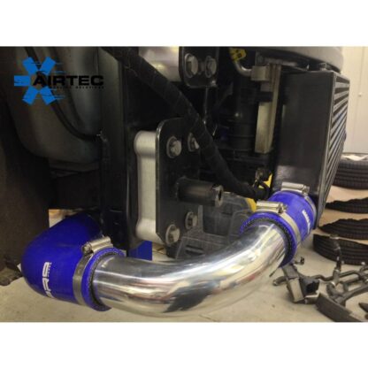 Replaces very restrictive original twin intercooler setup with lengthy pipework