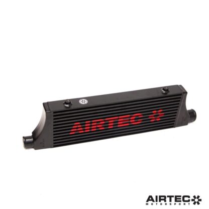 with an AIRTEC design high flow 60mm core intercooler and a shorter alloy boost pipe kit. We keep fast turbo spool up by using 50mm pipework from turbo to intercooler and 60mm out of the intercooler to help match the throttle body