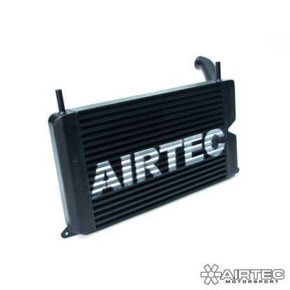 twin-pass core design that covers the full width of the vehicle’s grille area. It therefore offers a huge increase in surface area and volume over standard. It is also a direct replacement for the smaller and more restrictive side mount set up yet