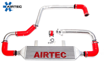 AIRTEC huge front mount intercooler for the Mazda 3 MPS Mk1.A much needed upgrade for your re-mapped Mazda MPS.70mm core with flowed cast end tanksHigh quality silicone hoses supplied with stainless jubilee clipsRetains original crash bar and fog lightsNo cutting to bumper neededFitting instructions supplied along with all required fittingsProven power increaseAvailable in pro series black or natural silverAIRTEC 3 year unlimited mileage warantyFitting takes approximately 2-3 hoursTest results taken on the AIRTEC demo carStandard top mount intercooler:Run 1In - 160.5 degreesOut - 70.7 degreesRun 2In - 160.6 degreesOut - 70.4 degreesRun 3In - 162.1 degreesOut - 73.9 degreesAIRTEC Stage 3 intercoolerRun 1In - 123.7 degreesOut - 23.8 degreesRun 2In - 119.2 degreesOut - 22.6 degreesRun 3In - 120.1 degreesOut - 22.8 degrees Approximate Dimensions:Width - 740mm (not including pipes)Height - 170mmDepth - 70mmNOW AVAILABLE IN PRO-SERIES BLACK ONLY!Registered Design Right number: 6023247AIRTEC part number: ATINTMAZ01Â