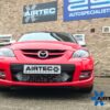 AIRTEC huge front mount intercooler for the Mazda 3 MPS Mk1.A much needed upgrade for your re-mapped Mazda MPS.70mm core with flowed cast end tanksHigh quality silicone hoses supplied with stainless jubilee clipsRetains original crash bar and fog lightsNo cutting to bumper neededFitting instructions supplied along with all required fittingsProven power increaseAvailable in pro series black or natural silverAIRTEC 3 year unlimited mileage warantyFitting takes approximately 2-3 hoursTest results taken on the AIRTEC demo carStandard top mount intercooler:Run 1In - 160.5 degreesOut - 70.7 degreesRun 2In - 160.6 degreesOut - 70.4 degreesRun 3In - 162.1 degreesOut - 73.9 degreesAIRTEC Stage 3 intercoolerRun 1In - 123.7 degreesOut - 23.8 degreesRun 2In - 119.2 degreesOut - 22.6 degreesRun 3In - 120.1 degreesOut - 22.8 degrees Approximate Dimensions:Width - 740mm (not including pipes)Height - 170mmDepth - 70mmNOW AVAILABLE IN PRO-SERIES BLACK ONLY!Registered Design Right number: 6023247AIRTEC part number: ATINTMAZ01Â