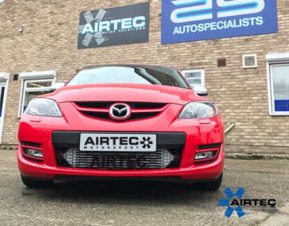 AIRTEC huge front mount intercooler for the Mazda 3 MPS Mk1.A much needed upgrade for your re-mapped Mazda MPS.70mm core with flowed cast end tanksHigh quality silicone hoses supplied with stainless jubilee clipsRetains original crash bar and fog lightsNo cutting to bumper neededFitting instructions supplied along with all required fittingsProven power increaseAvailable in pro series black or natural silverAIRTEC 3 year unlimited mileage warantyFitting takes approximately 2-3 hoursTest results taken on the AIRTEC demo carStandard top mount intercooler:Run 1In - 160.5 degreesOut - 70.7 degreesRun 2In - 160.6 degreesOut - 70.4 degreesRun 3In - 162.1 degreesOut - 73.9 degreesAIRTEC Stage 3 intercoolerRun 1In - 123.7 degreesOut - 23.8 degreesRun 2In - 119.2 degreesOut - 22.6 degreesRun 3In - 120.1 degreesOut - 22.8 degrees Approximate Dimensions:Width - 740mm (not including pipes)Height - 170mmDepth - 70mmNOW AVAILABLE IN PRO-SERIES BLACK ONLY!Registered Design Right number: 6023247AIRTEC part number: ATINTMAZ01Â