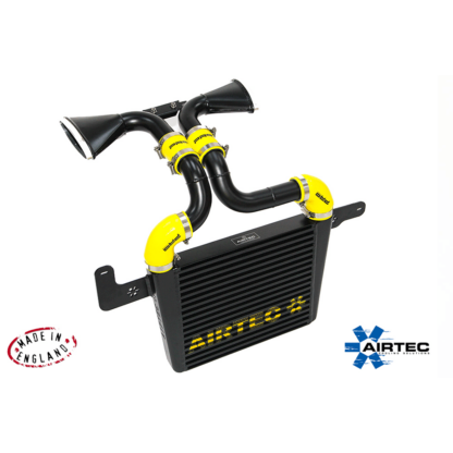 in the way of this smart front mount intercooler for the Mini R53.Huge surface area whilst still allowing plenty of air flow to top section of the radiator