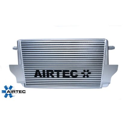 full height 60mm core and the essential air-ram scoop which forces air directly into the intercooler core.DYNO TESTEDRolling Road test results - carried out at AmD 19/01/16 - Ambient temperature: 1 degreeStandard intercoolerRun 1 - into intercooler 147 degrees - out of intercooler going to engine 55 degreesRun 2 - into intercooler 148 degrees - out of intercooler going to engine 58 degreesRun 3 - into intercooler 146 degrees - out of intercooler going to engine 62 degreeAIRTEC Motorsport intercoolerRun 1 - into intercooler 157 degrees - out of intercooler going to engine 19 degreesRun 2 - into intercooler 152 degrees - out of intercooler going to engine 18 degreesRun 3 - into intercooler 155 degrees - out of intercooler going to engine 20 degreesTest Results - The Stage 2 AIRTEC Motorsport intercooler gained 36bhp and 38.4lbft torque against the stock Renault intercooler Dimensions:Width: 860mmHeight: 400mmDepth: 60mm Features:60mm full height bar and plate core