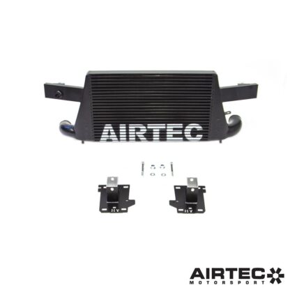 power and performance for track or fast road use.Our solution to increasing the intercooler’s size and performance within the confines of the limited space behind the bumper is based upon a much larger taller stepped core design. This offers a huge 108% increase in overall capacity in comparison to the original intercooler