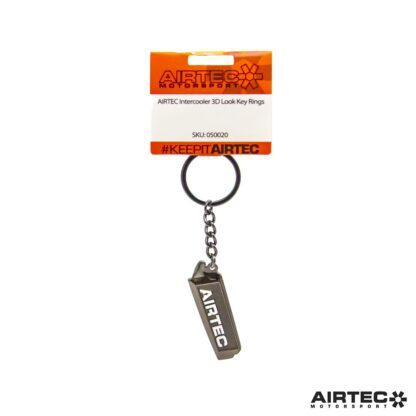 AIRTEC Motorsport double-sided intercooler key ring.Finished in gloss black with a distinctive AIRTEC logo in white and made from metal