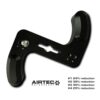 This is a billet alum replacement arm for the heavy stock cast iron unit. Has 4 pivot point choices plus two of which moves the shifter forward 25mm. Gets rid of the heavy stock shifter feel. Give your shifter a speedy feel with notchy positive shifts and more mechanical connection to your car.P1 24% reduction plus moves shifter forward 25mmP2 39% reduction plus moves shifer forward 25mmP3 40% reduction stock shifter locationP4 25% reduction stock shifter location 