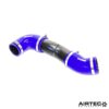 This boost pipe starts with a 63mm outlet so that it will connect to most brands of intercooler including the standard OEM intercooler. It then expands up to 70mm for the rest of the hose until the throttle body where it can either be supplied with a 63mm hose to fit the standard throttle body or with a 70mm hose to fit an aftermarket uprated throttle body. Please select the option that suits your car.