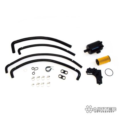 Designed to help reduce the risk of split diaphragms and breather issues on the 2.5 turbo engine that is common with modified cars.Includes a full fitting kit with Pro Hoses and everything needed ready to fit!Features:AIRTEC Motorsport breather top plateAIRTEC Motorsport oil catch canNew oil filterNew O-ring sealsPro Hoses silicone hose kitAll fittings and fixings ready to fitFull fitting instructionsAIRTEC part no: ATMSFO85