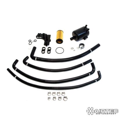 Designed to help reduce the risk of split diaphragms and breather issues on the 2.5 turbo engine that is common with modified cars.Includes a full fitting kit with Pro Hoses and everything needed ready to fit!Features:AIRTEC Motorsport breather top plateAIRTEC Motorsport oil catch canNew oil filterNew O-ring sealsPro Hoses silicone hose kitAll fittings and fixings ready to fitFull fitting instructionsAIRTEC part no: ATMSFO85