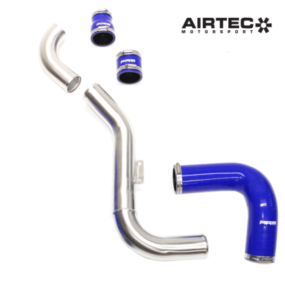 was tested on our 400bhp demo car.For Focus ST 225 - MUST Be fitted with 2.5" outlets on intercooler. Stock ST intercooler is 2".Will fit the following intercoolers:AIRTECPacePro-AlloyForgeFord OEMPlease note: Will not fit Focus ST Stage 1/2 intercooler - only Focus ST Stage 3 intercooler. Features:Hot side (Turbo to Intercooler) is made from 2.5" light weight alloy and connected with 5-ply silicone hose joinersDirect replacement - no modification requiredAll pipes have swaged ends to stop the pipes blowing off on BIG BHP Focus RS modelsFitting takes approx. 1 hour. AIRTEC part no: ATMSFO88