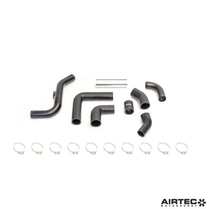The 2.5" big boost pipe kit is a must for all remapped Volvos. Everything you need is included in the kit.Our 2.5" hard pipe upgrade removes the 2.0" restrictive boost pipes. We saw gains of 11.8 bhp & 9 lb/ft torque increases over the standard Ford pipes and these gains were achieved by simply bolting on the kit.Features:Hot side (turbo to intercooler) is made from 2.5" light-weight alloy and connected with 5 ply silicone hose joiners.NEW! Now comes with 70mm coldside hose to fit standard size throttle body expanding up to 70mmPlease Note: This is a Symposer Delete ItemWill fit With the following intercoolersAIRTECPacePro-AlloyForgeFord OEMDirect replacement! No modding required.This kit is designed for bigger power cars.All pipes have swaged ends to stop the pipes blowing off.Please Note: Now only available with black pipes and hoses 