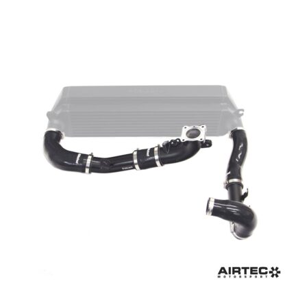 the enlarged boost pipe kit features a freer-flowing design with a increased internal diameter on both the hot side and cold side.Cold SideOur comprehensive eight-piece kit begins with a gentle taper from the 40mm turbo outlet that increases by 25% to reach 50mm as it meets the AIRTEC Motorsport intercooler inlet side.Hot SideFrom the intercooler's 60mm outlet side