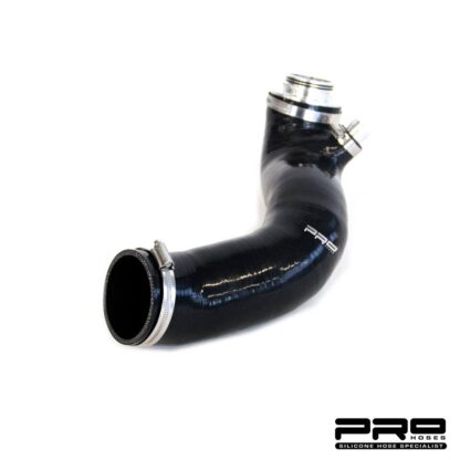 improving throttle response and an increase of power.The Pro Hoses machined CNC connector replaces the restrictive OEM part using the twist and lock tabs with supplied O-rings.Larger diameter intake hose which runs from the airbox to the turbo allows for maximum air flow