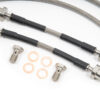 Stainless steel brake lines will not expand under load unlike OEM rubber hoses</li>