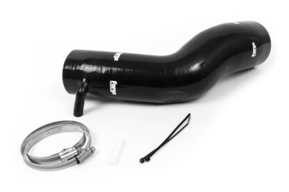 multi-ply reinforced silicone hose offers smoother internal profile to enhance flow and does away with the stock resonator.</p>