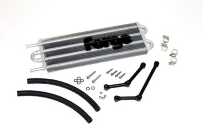 <p>With the known overheating issues of the power steering fluid on this vehicle we have produced a quick and simple to install uprated cooler. The kit includes all the components required and has quickly been acknowledged as a must have by many owners.</p>