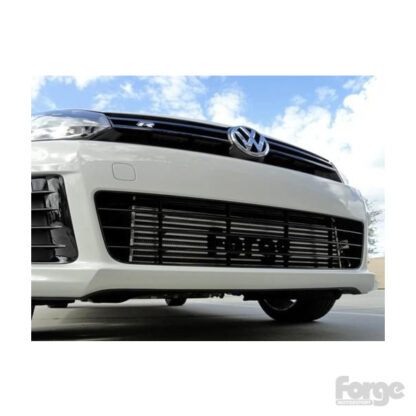 <p>This installation is similar to all our other intercoolers for the transverse FSI and TSI VAG engines with the addition of a second front mounted core in a parallel configuration to the existing OEM front mount. This provides for the greatest possible cooling efficiency with the least negative side effects and least modification to the vehicle for installation. This particular kit is completely unique to the Golf R application