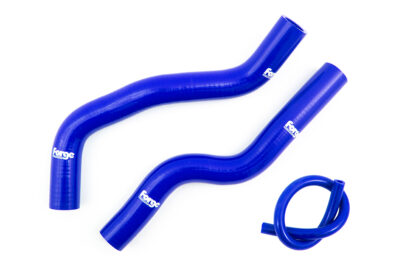 which replace three of the OEM rubber hoses in the coolant system. The kit consists of the upper radiator hose